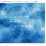 Abweichung der Sonnenscheindauer vom langjährigen Mittel (1983-2023)